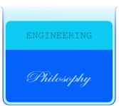 Auto-generated description: A layered blue graphic illustrates Engineering on top and Philosophy below.