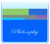 Auto-generated description: A stylized, predominantly blue icon displays the word Philosophy with colorful rectangular blocks above it.