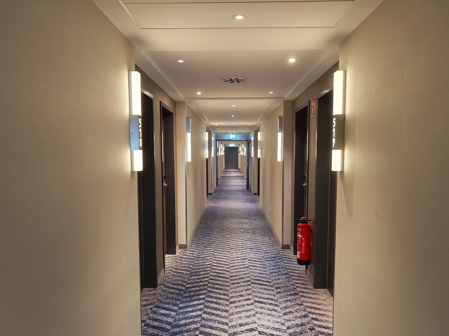 A very liminal hotel corridor